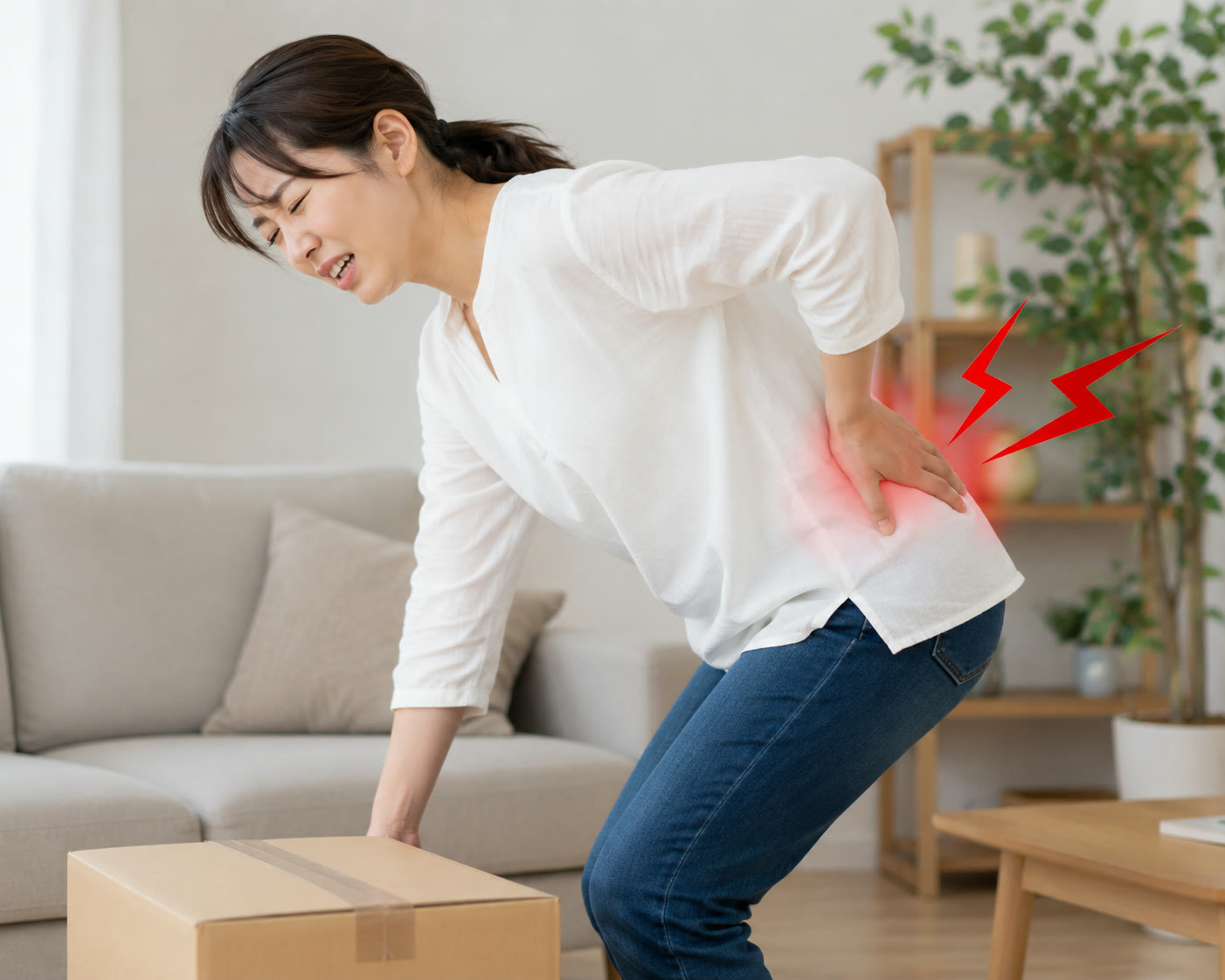 ぎっくり腰で急に腰が痛くなり動けない方のイメージ - 今西健はり・灸院(大阪府八尾市)